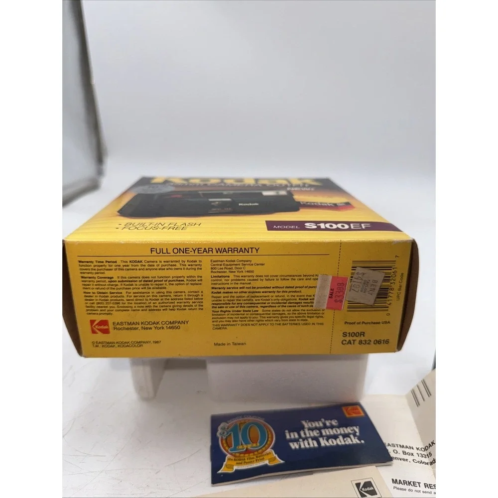 Kodak S100 EF S Series 35MM Film Camera Point & Shoot Black Open BoxNo Film Read
